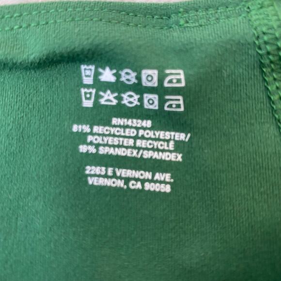 Reformation Ecostretch High Waist Bike Shorts Women Size L Green Colorblock Yoga - Picture 4 of 8